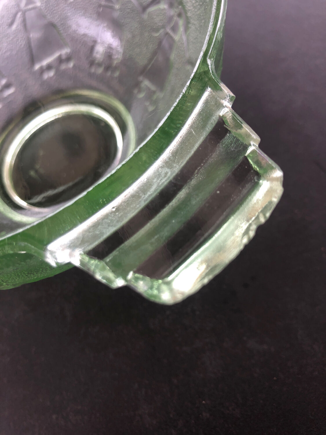 Green glass Breton bowl