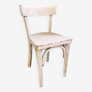 Petite chaise bistrot pour enfant en bois blanc