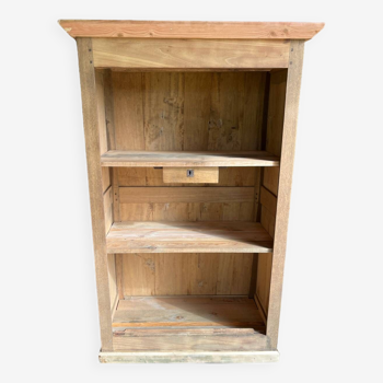 Natural wood bookcase cabinet
