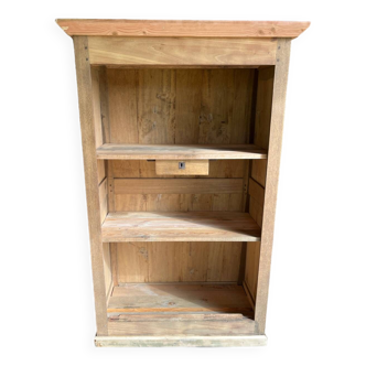 Natural wood bookcase cabinet