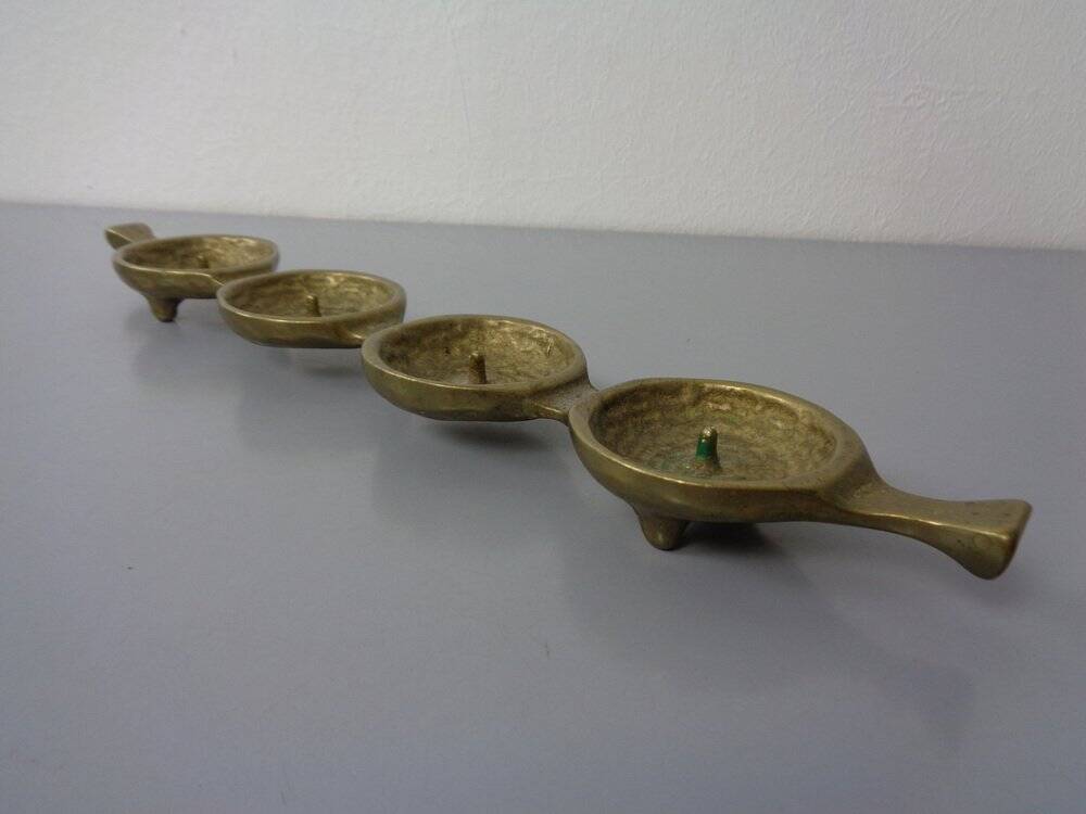 Brutalist Bronze Candleholder by Michael Harjes, 1960s