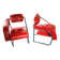 2 chaises en cuir rouge par Eileen Gray pour Alivar