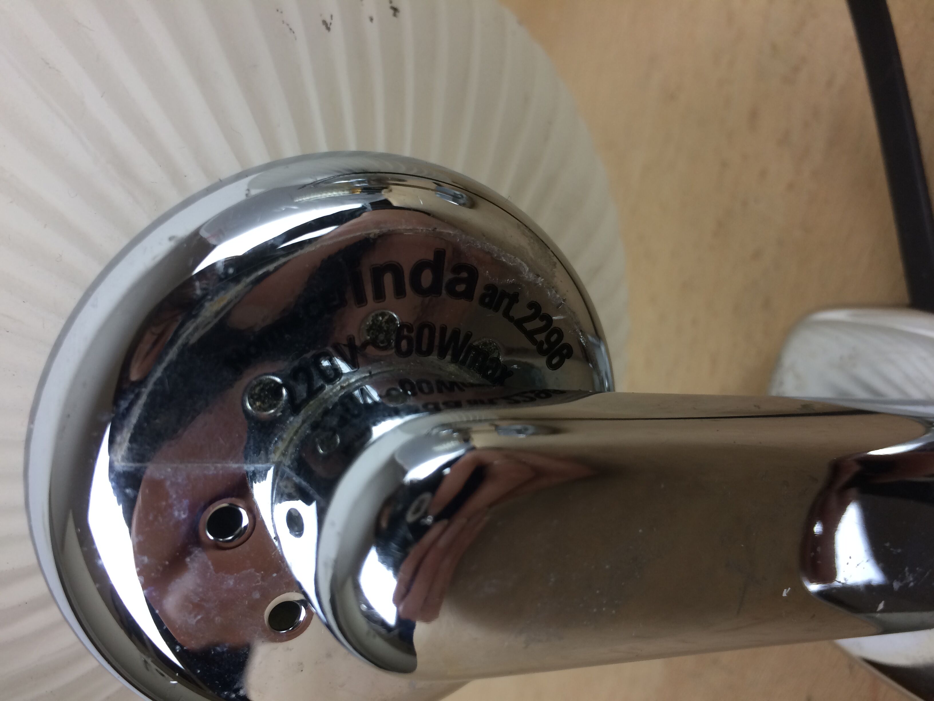 Paire d'appliques inda chrome et globe verre