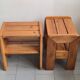 Set of 4 vintage 1970s pine side tables or bedside tables.