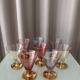 Set of 8 Vintage Italian Murano Style Cocktail Glasses – Gold Lustre – Mult