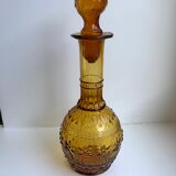 Amber carafe in molded and blown glass 50s