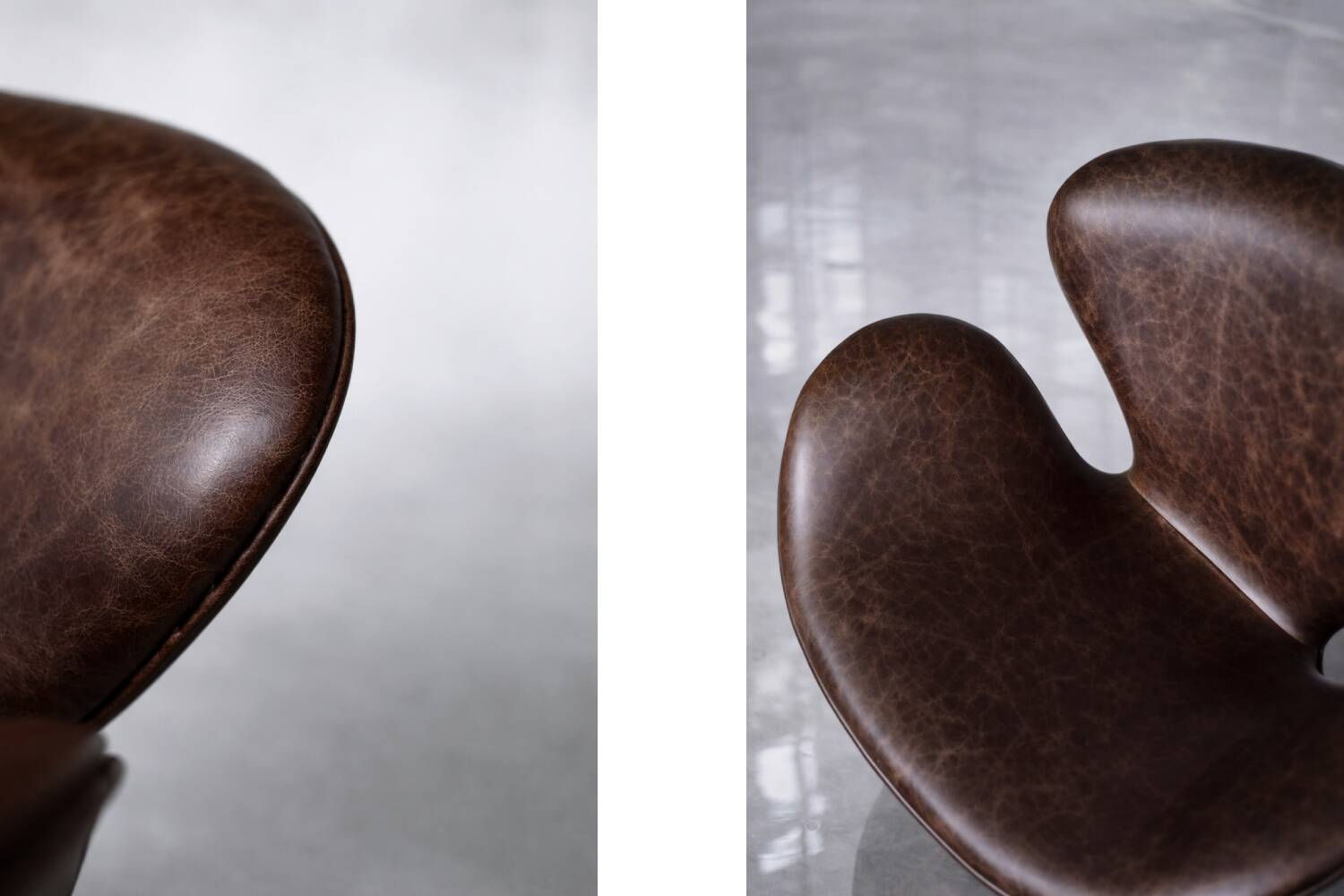 Vintage Mid-Century Modern Danish Brown Leather Swan Chair by Arne Jacobsen