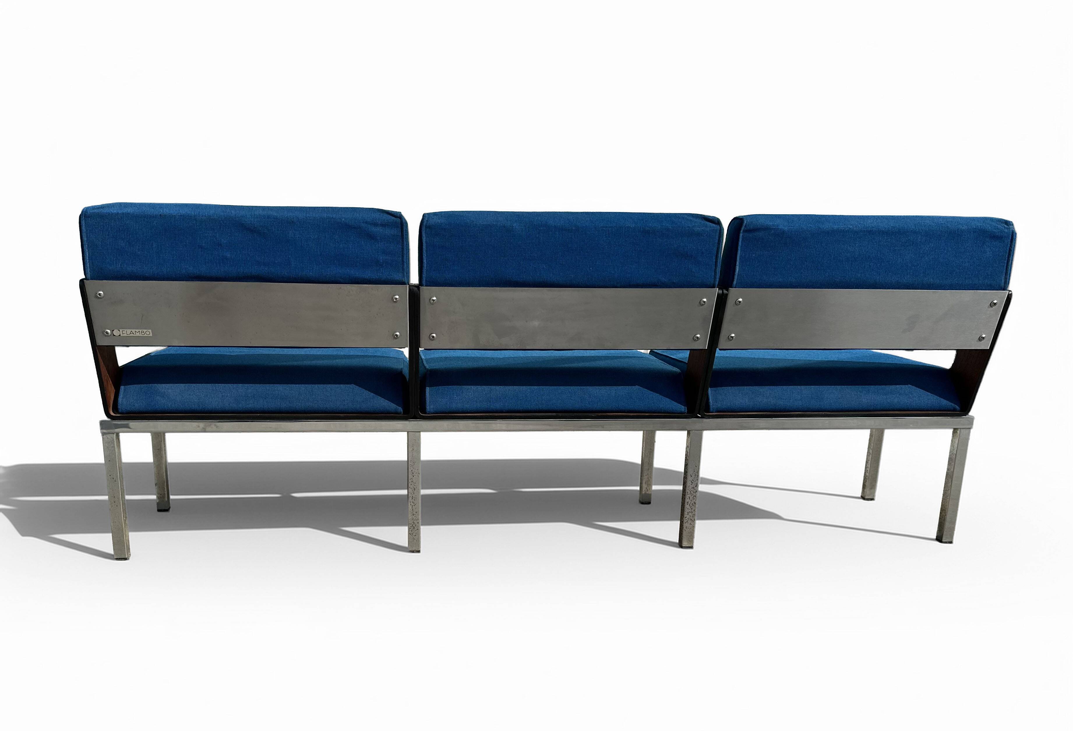 Banc vintage bleu des années 1960 par Roger Tallon