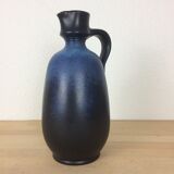 Vase forme pichet céramique bleu cobalt 1970
