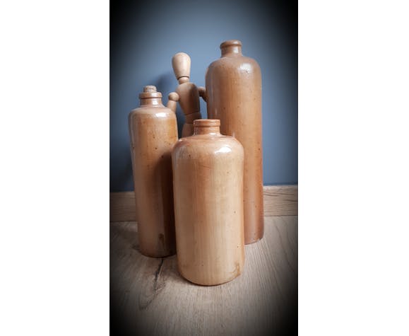 Lot of old sandstone bottles