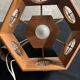 Vintage Scandinavian teak and glass pendant light 1960