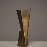 Cubist metal Vase attributed to WMF. 1930s