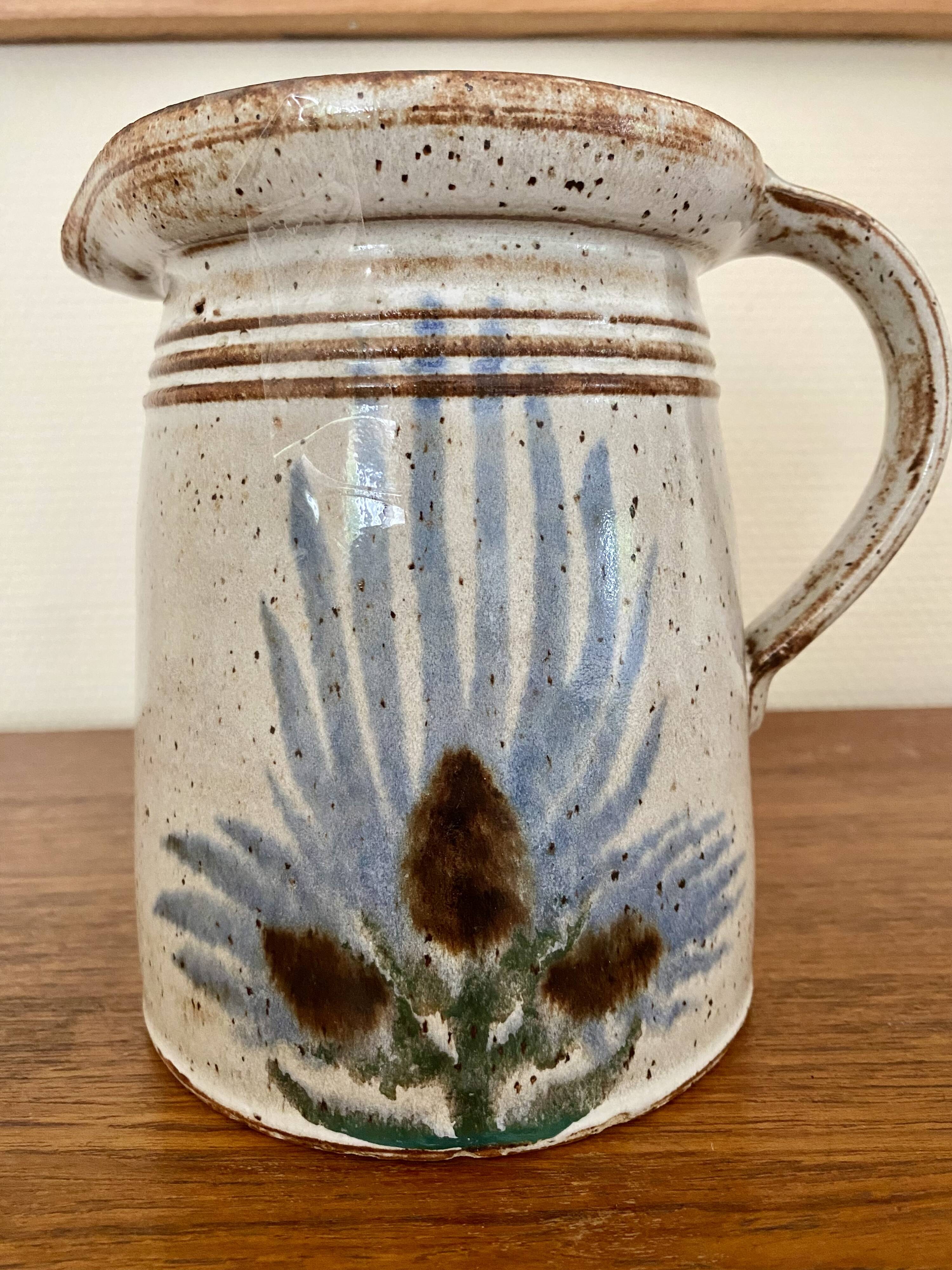 Ceramic pitcher from the 60s-70s in the style of Vallauris or Albert Thiry.