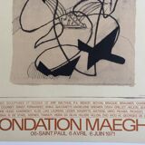 Georges braque, rené char / fondation maeght, 1971. original exhibition poster