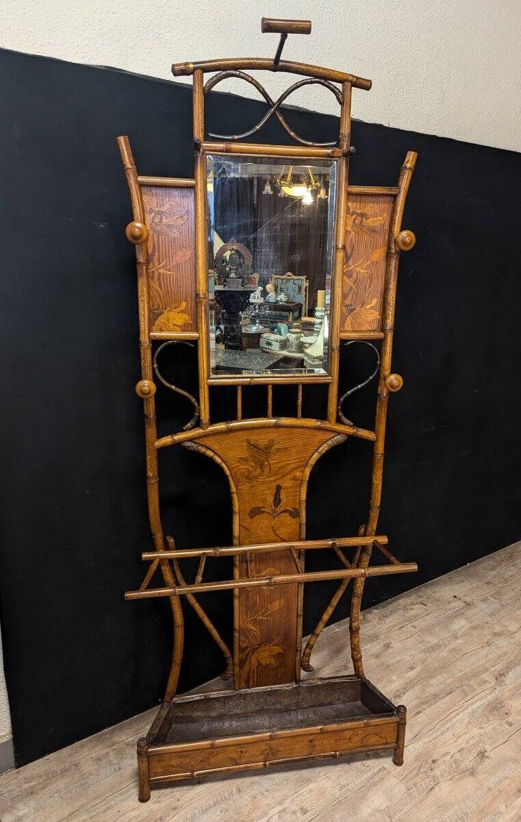Art Nouveau bamboo coat rack