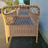 Rattan baby bed, cradle from 1970