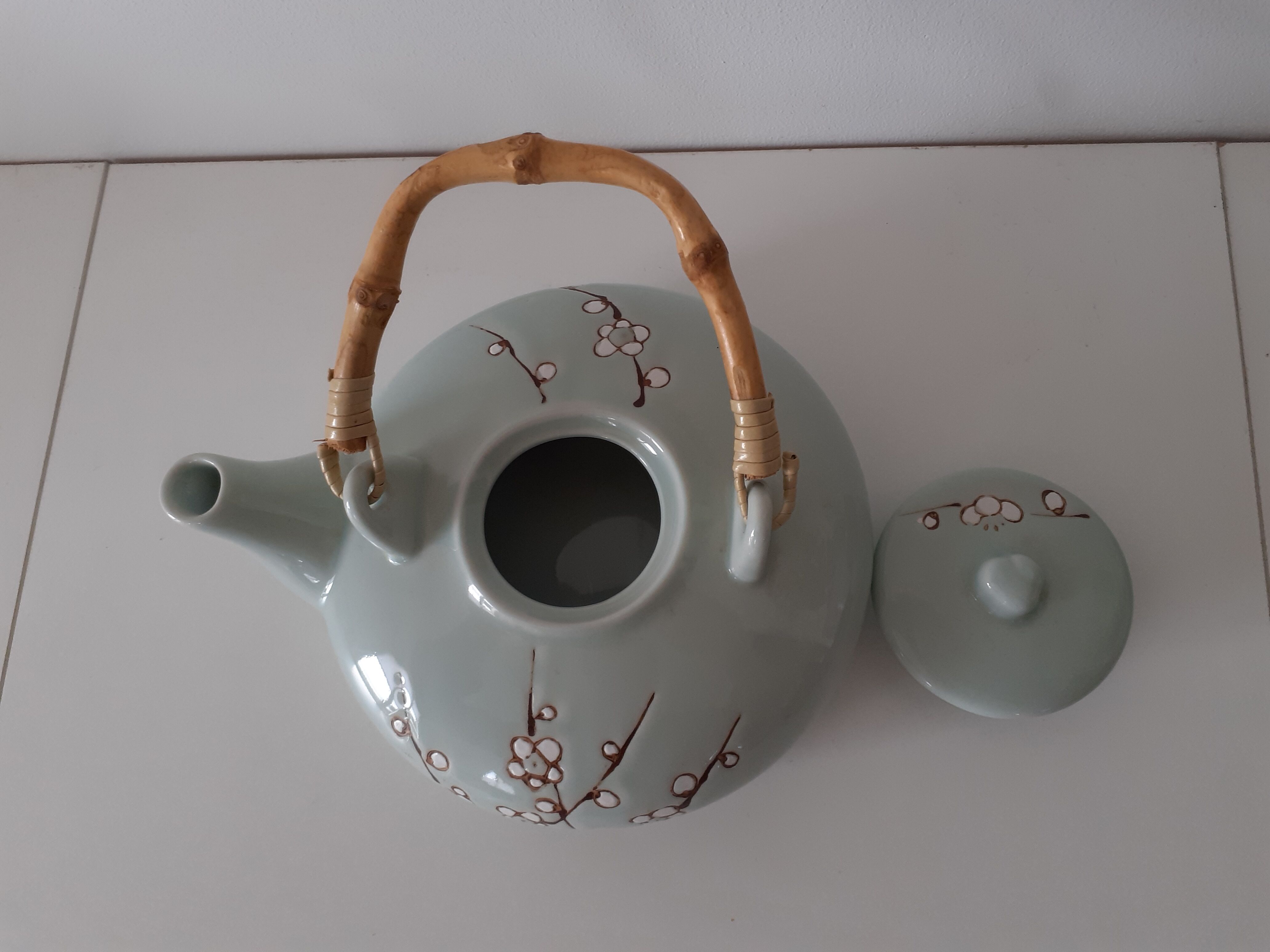 Japanese ceramic teapot Celadon
