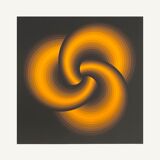 Screen printing Op Art Spirals 1975