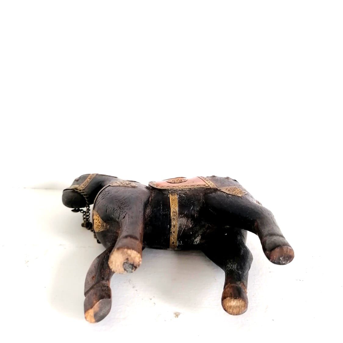 Indian horse wood copper and gilded brass
