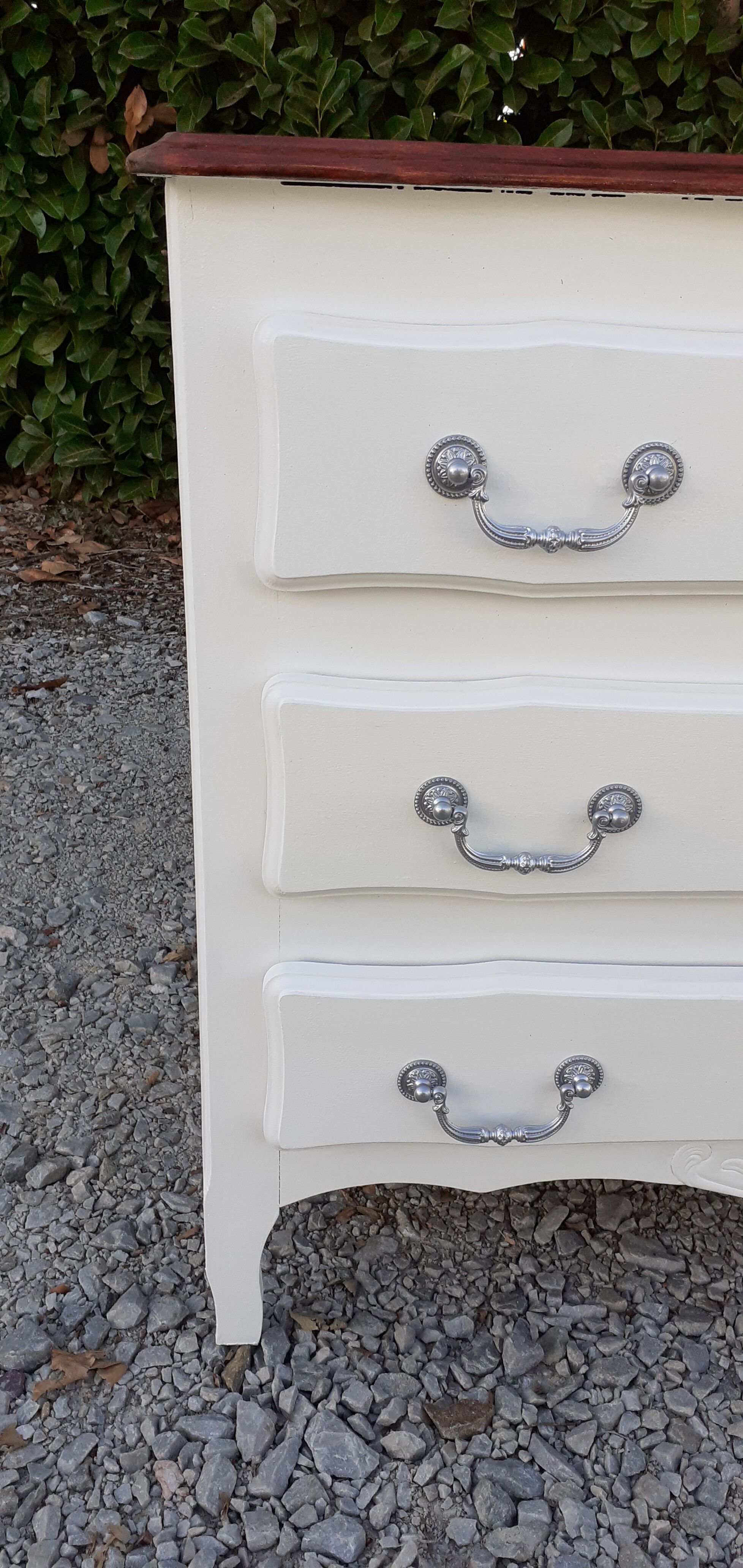 Dresser 3 drawers louis XV style white