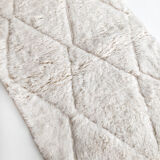 Moroccan Berber carpet blessed ouarain ecru plain with engraved diamonds 170x109cm