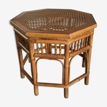 Rattan and wicker side table, 1950