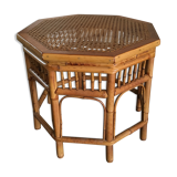 Rattan and wicker side table, 1950