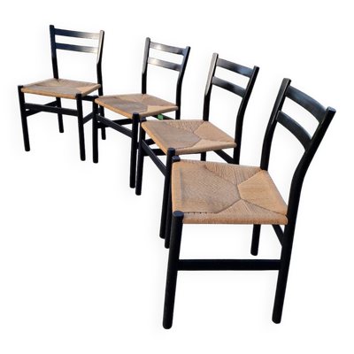 4 chaises Gessef par la manufacture Consorzio Sedie Friuli