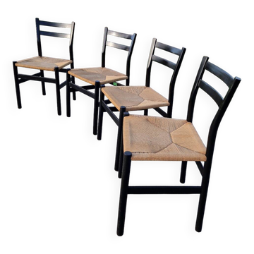 4 Gessef chairs by the Consorzio Sedie Friuli manufacturer.