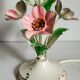 Bouquet lamp to table in vintage painted sheet vinyl lampshade