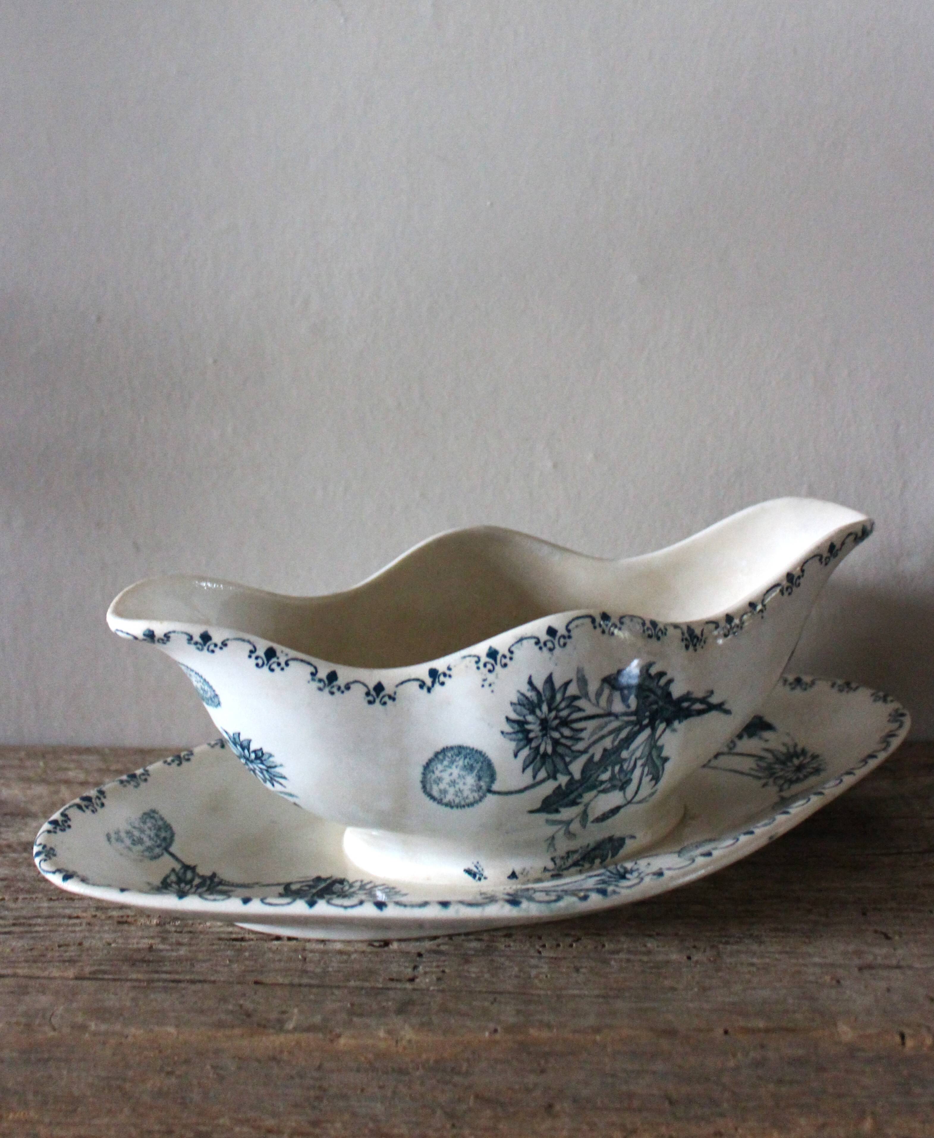 Sauceboat Terre de Fer Clairefontaine Blue Dandelion