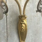 Double wall lamp in bronze and crystal tulips
