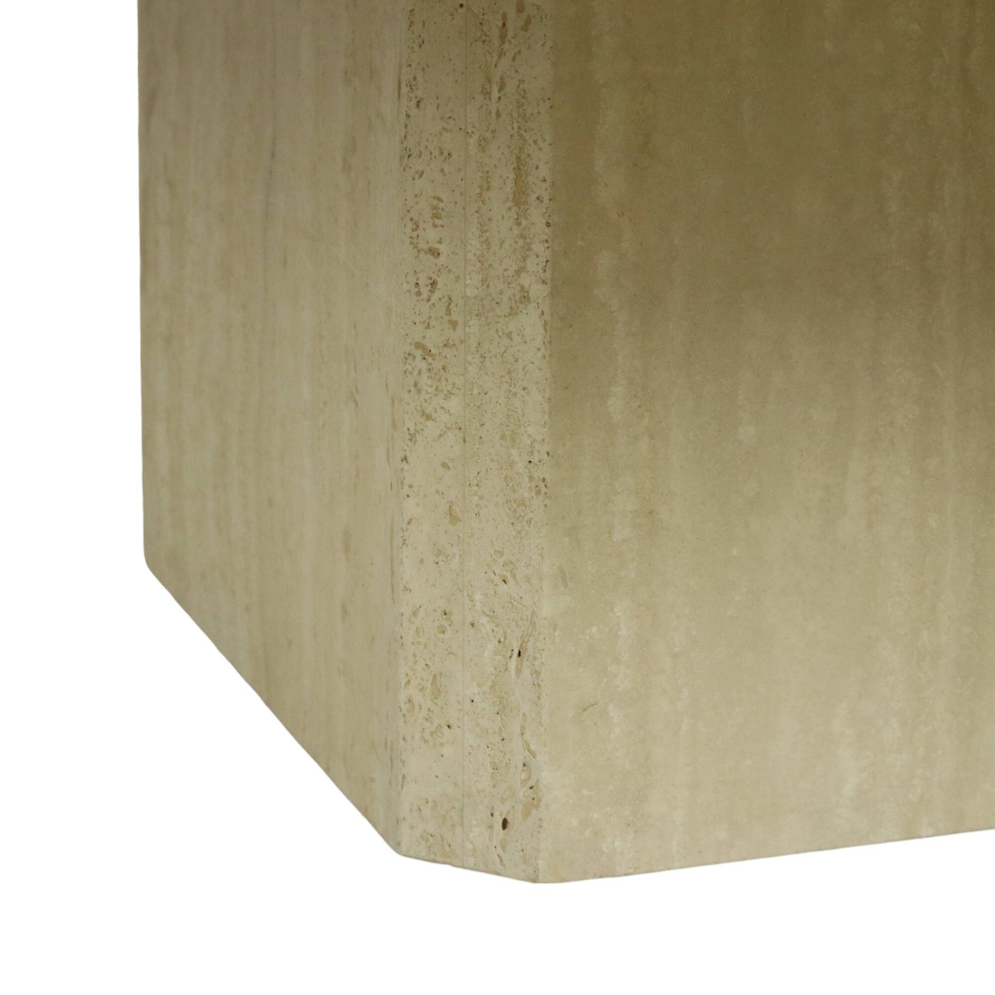 Vintage Octagonal Travertine Coffee Table 1970s Italian Design