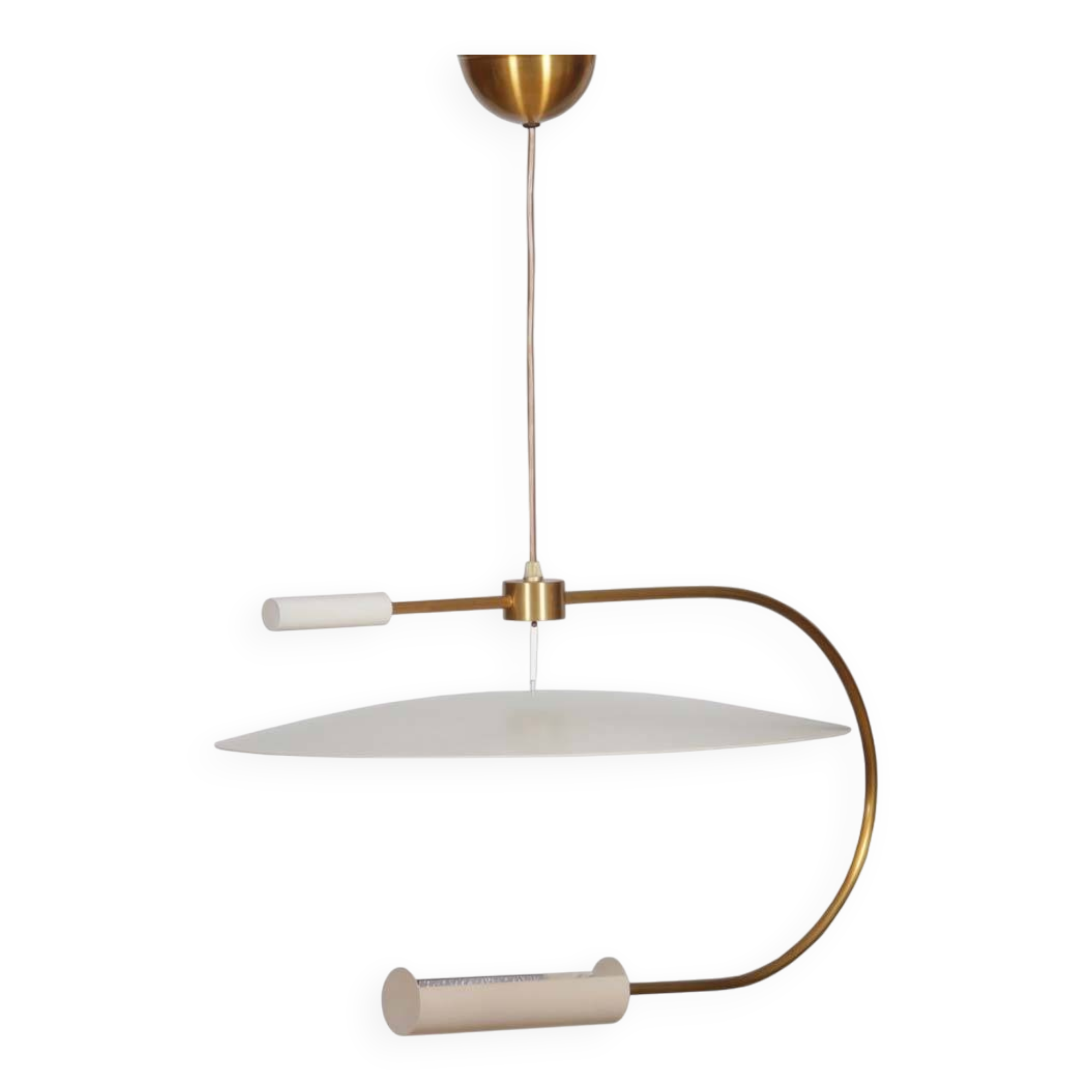 Metal pendant light produced by Lucien Gau, 1980