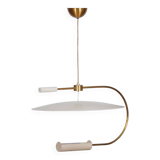 Metal pendant light produced by Lucien Gau, 1980