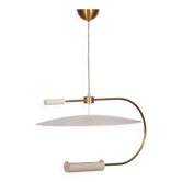 Metal pendant light produced by Lucien Gau, 1980