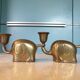 2 vintage Haku elephant candle holders