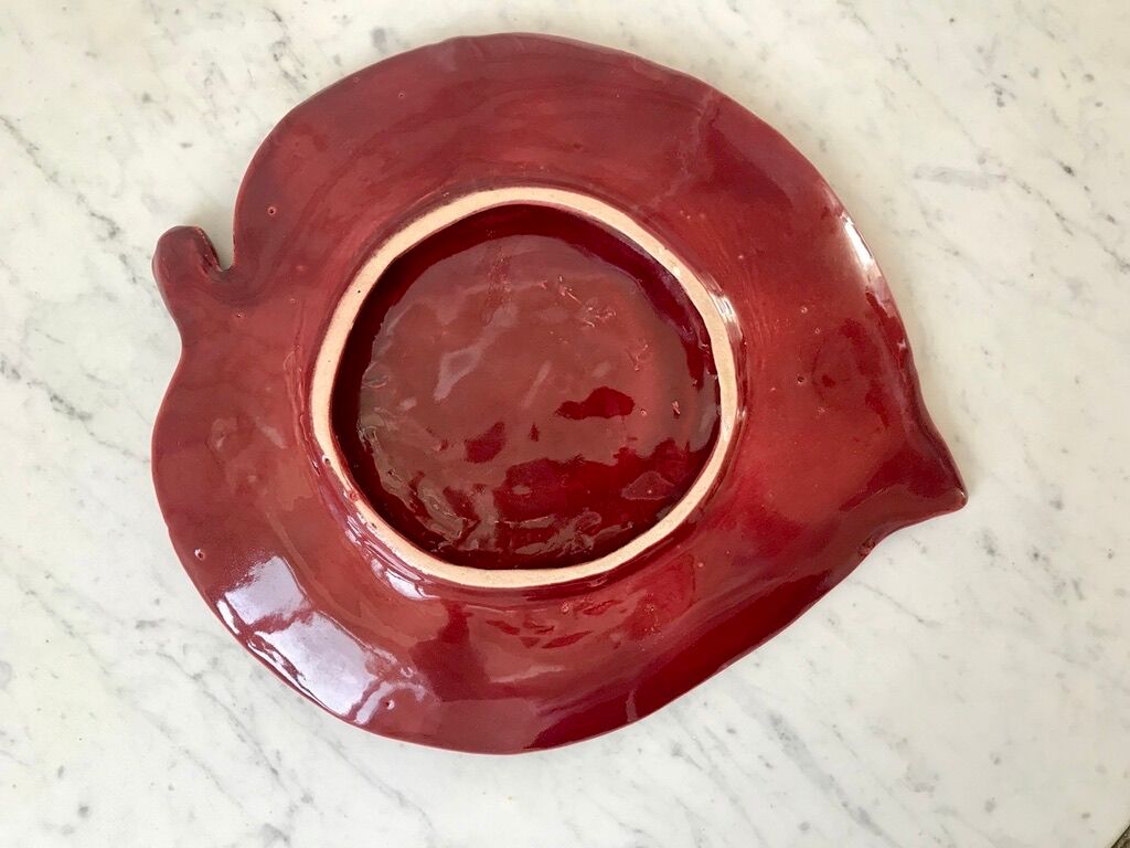 Ceramic sheet triflies burgundy 60s