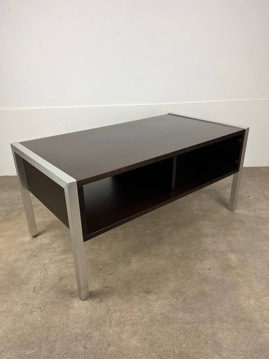 1970s coffee table in teak and aluminium