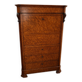 Secretary with a drop-leaf from the Charles X period in elm burl – 19th century