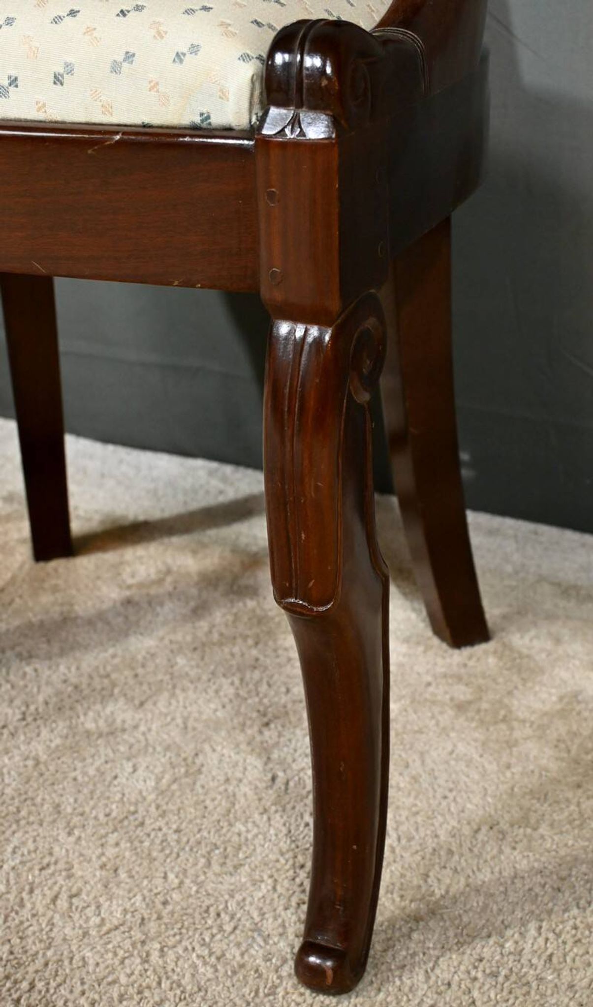 Set of 4 Gondola Chairs in Mahogany, Restoration period – Part 1, 19th century