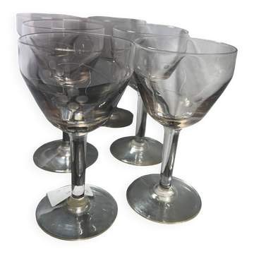 6 verres en cristal