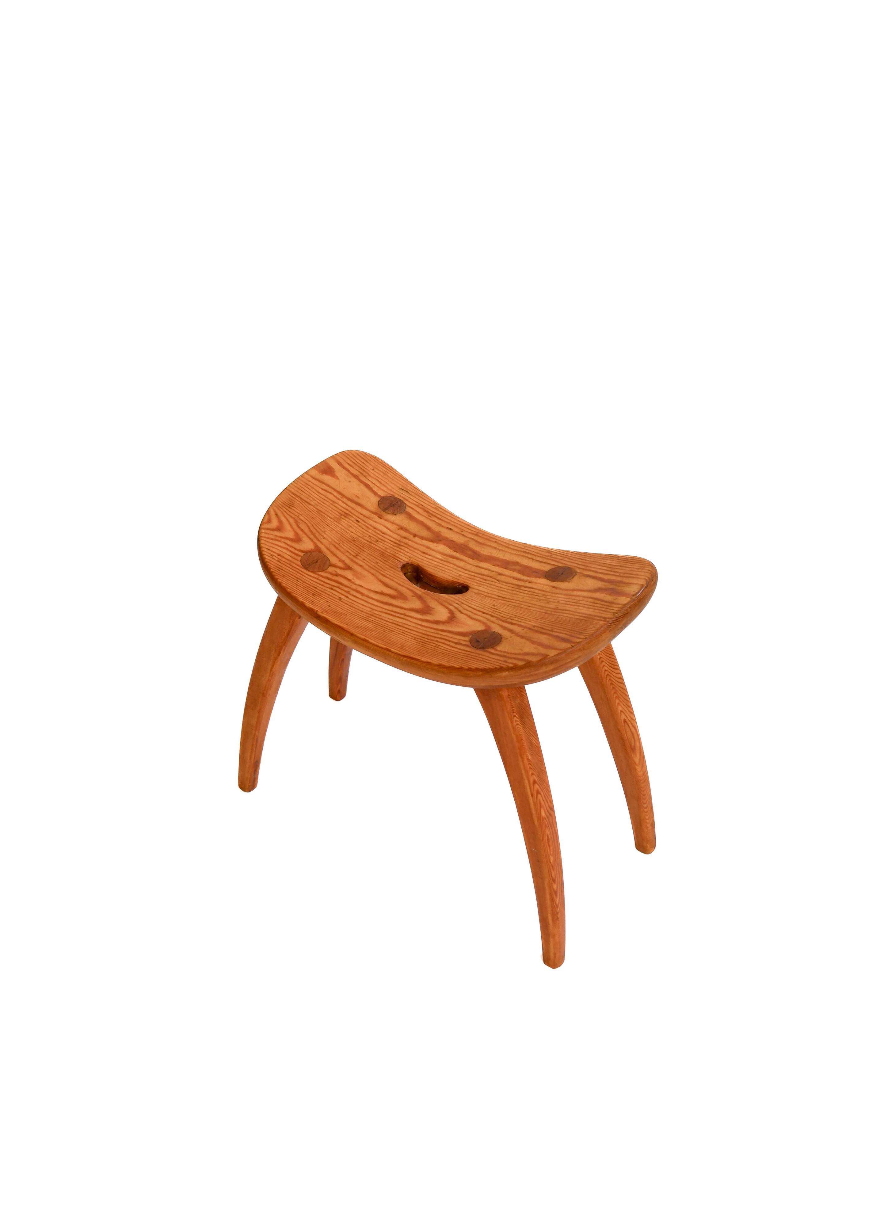 Torsten Claesson stool, pine, suede 1950.