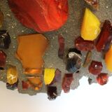 set of two Mod Glass Shard and Cement Wall Art 1960s by J Avoinet