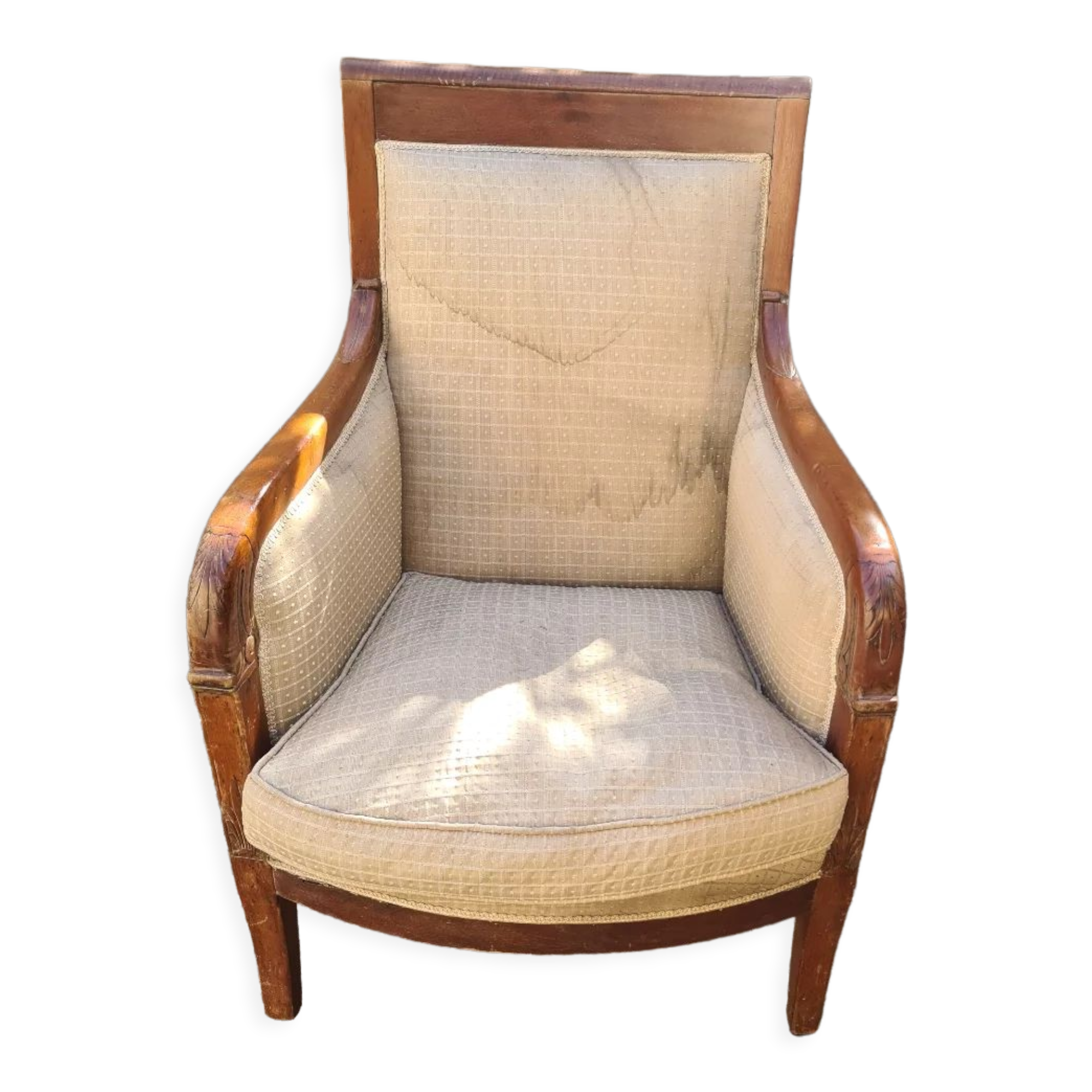 Empire style armchair in mahogany