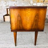 Vintage low row in flame walnut, by G N B , Circa 60
