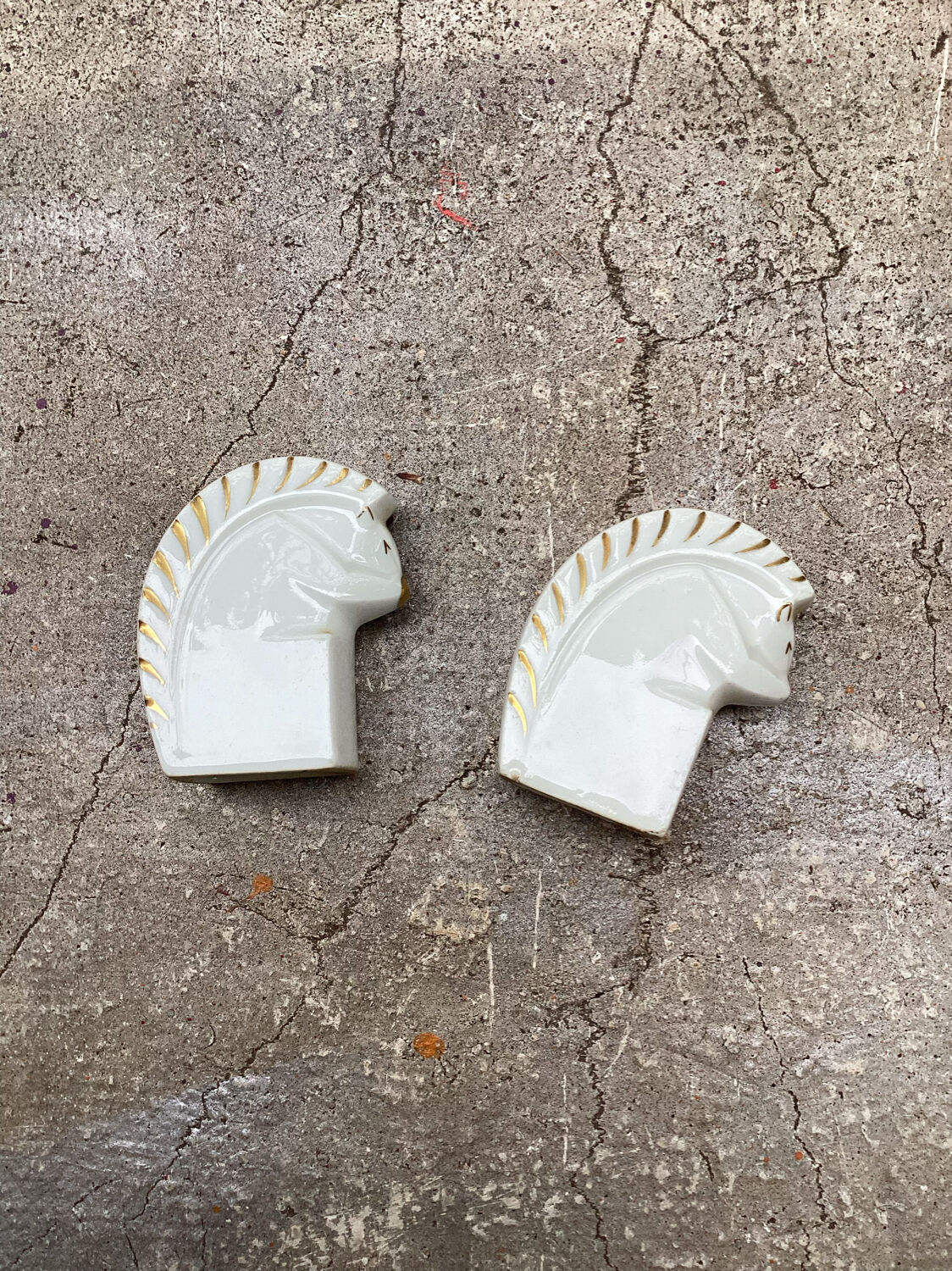 Pair of ceramic squirrels from Limoges signed Rys