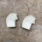 Pair of ceramic squirrels from Limoges signed Rys