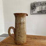 Vintage sandstone pitcher signed Guy Baudat