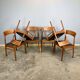 Set of 6 dining chairs by Henning Kjaernulf for Korup Stolefabrik, teak and leather, 1960s.